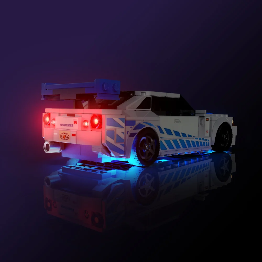 Light Kit for LEGO® Speed Champions 2 Fast 2 Furious Nissan Skyline GT-R (R34) #76917 - Image 3